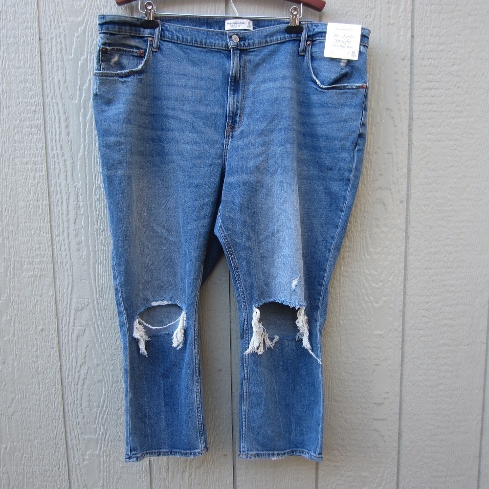 Abercrombie Fitch Jeans Womens 36/22S The Ankle Straight‎ Ultra High Rise Blue